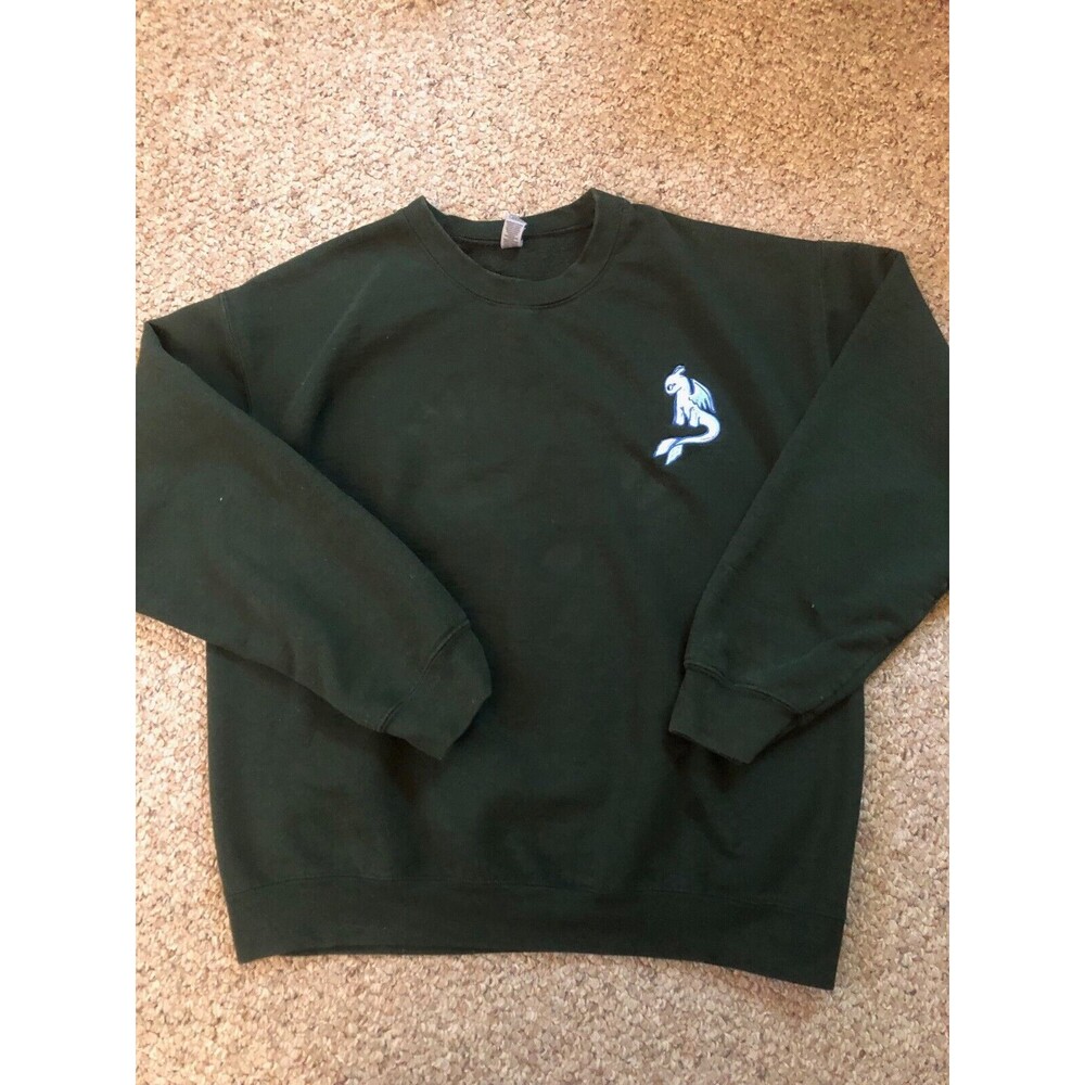 Gildan Large Sweatshirt Women's Green with Nautic‎ Logo Unique Crew Neck